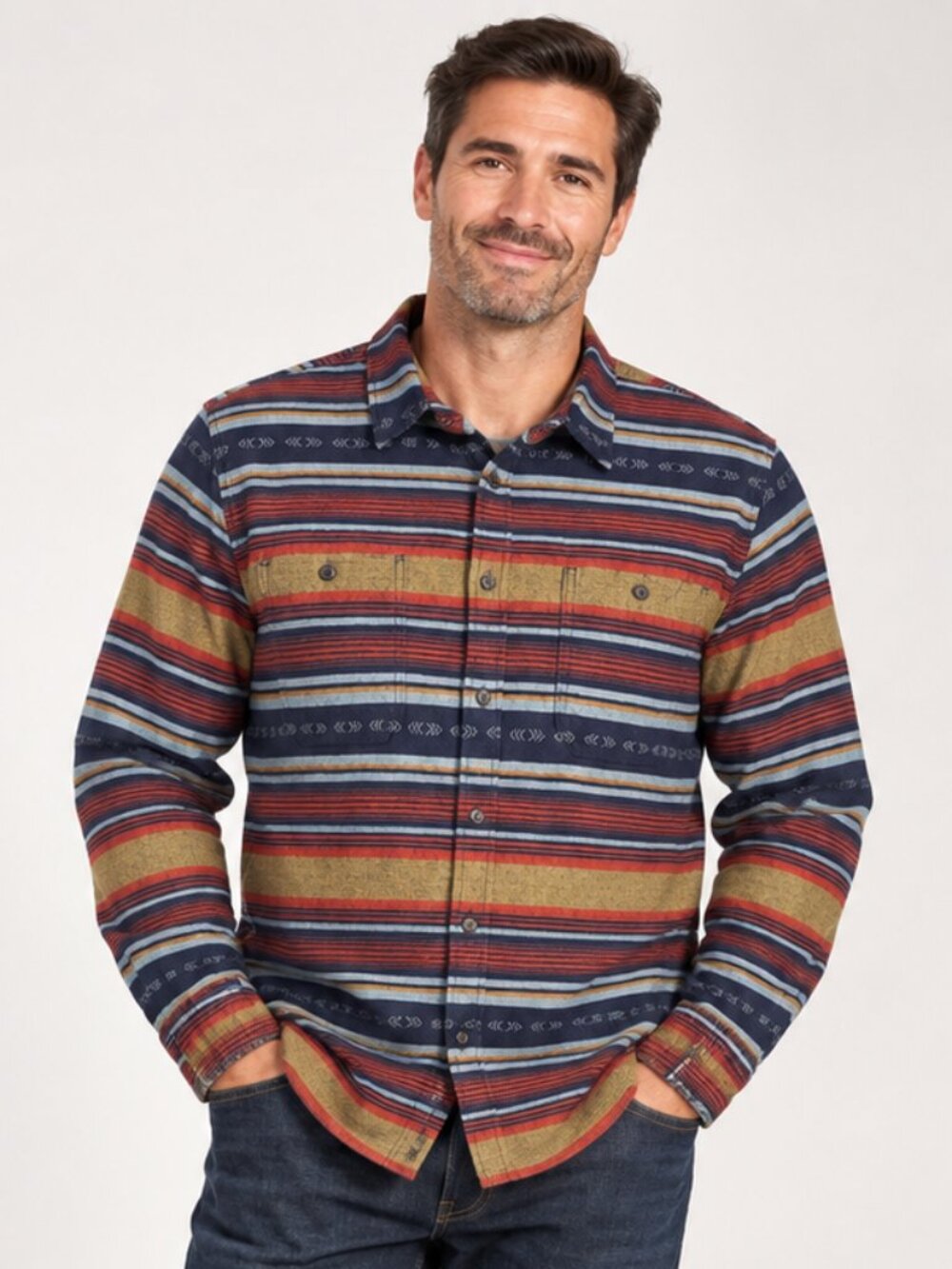 Goodfellow & Co XL Multicolor Striped Long Sleeve Button Up Shirt